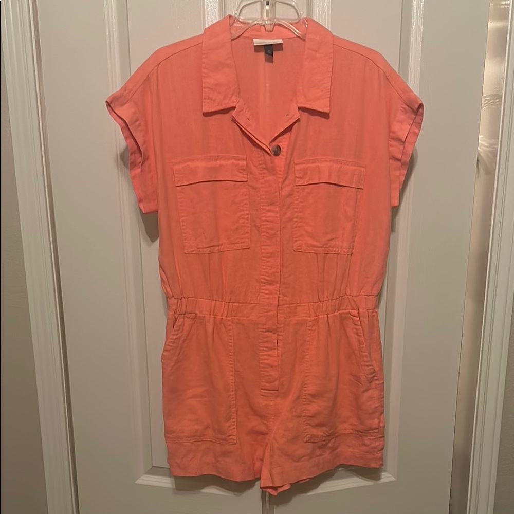 Coral Short Sleeve Romper